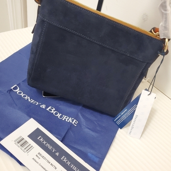 NWT Dooney & Bourke Navy Suede Allison Crossbody Retail $238, Classic, Casual - Picture 6 of 10